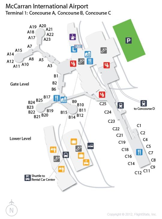 kort af Las Vegas flugvöllur
