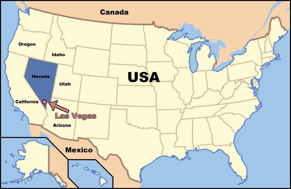 Las Vegas á okkur kort
