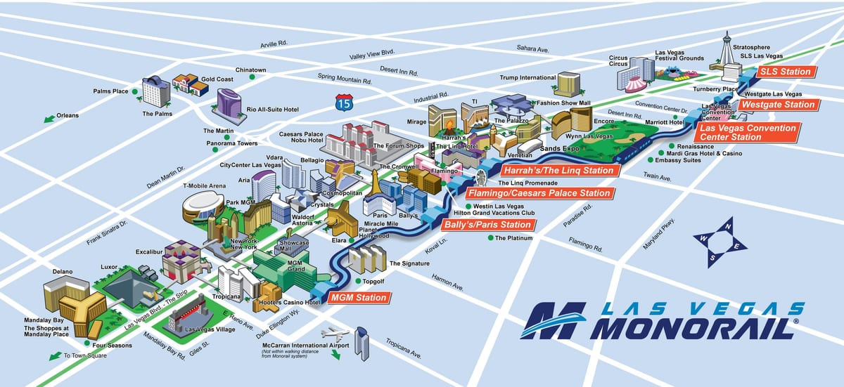 monorail Vegas kort