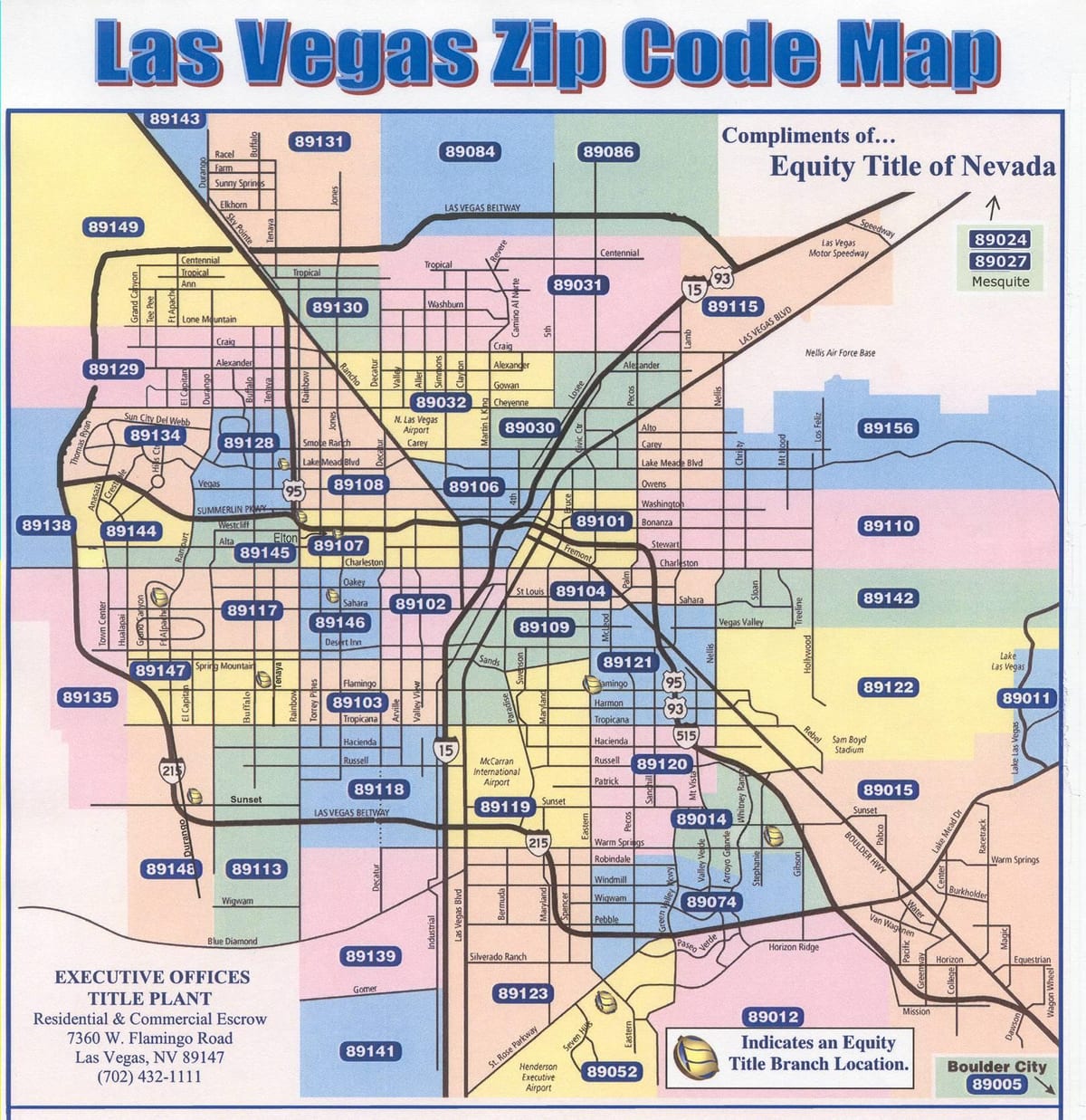 póstnúmer kort af Las Vegas