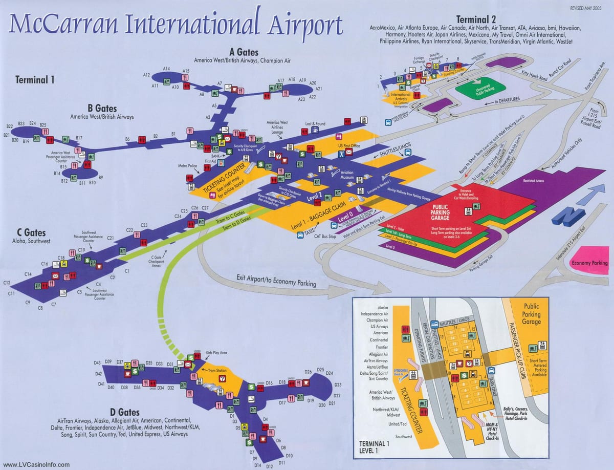 kort af McCarran flugvöllur