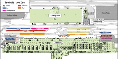 Las Vegas flugvöllur kort terminal 3