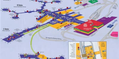 Kort af McCarran flugvöllur